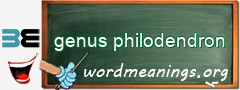 WordMeaning blackboard for genus philodendron